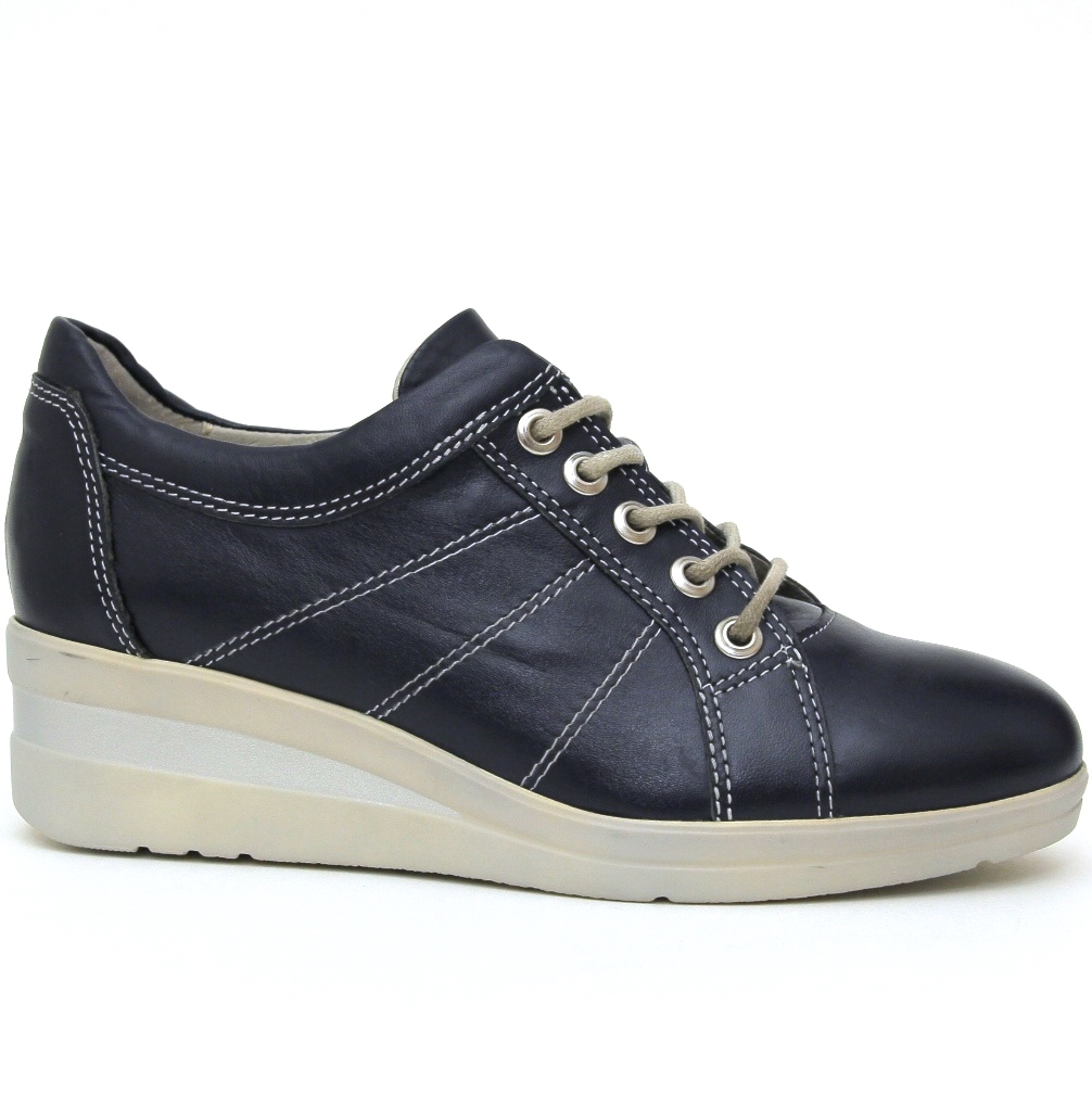 Туфли женские закрытые 1129-004 кожа-кожа синие