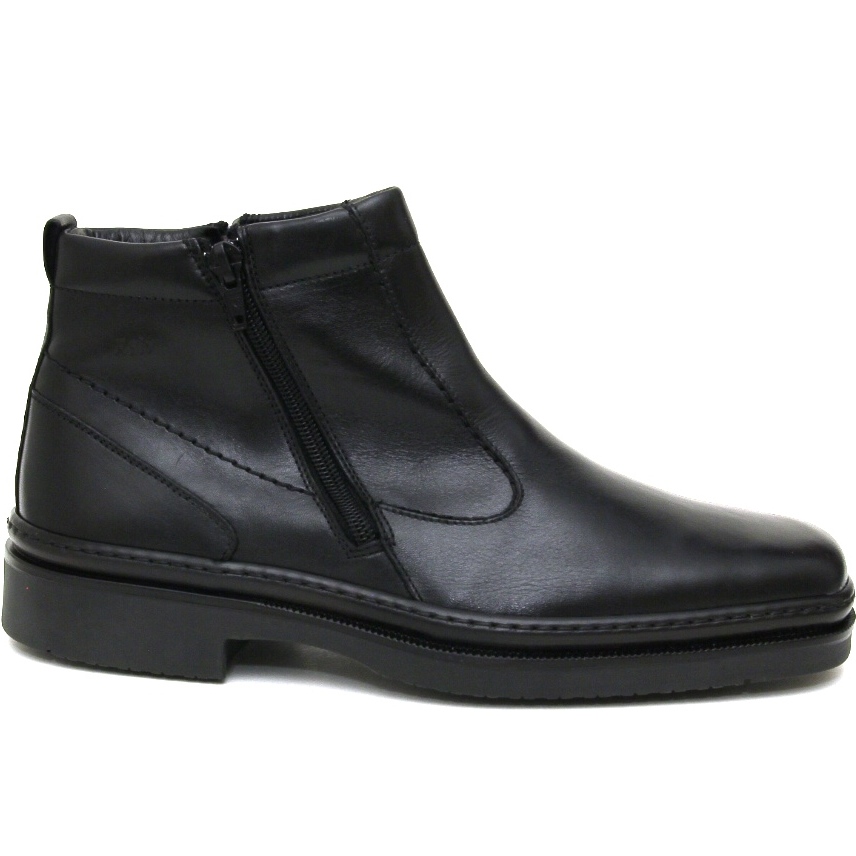 Ботинки зимние 4998 BLACK кожа-мех чёрные