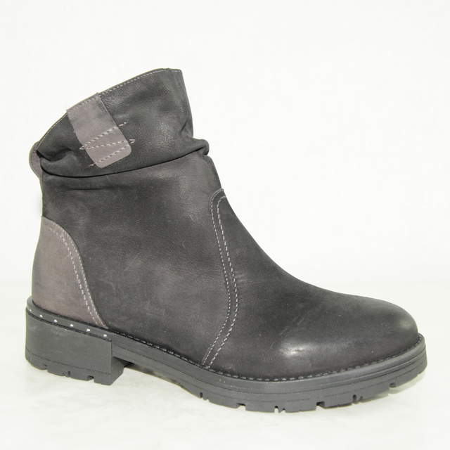 Ботильоны 5460-199-32-4 нубук-байка черный-серый